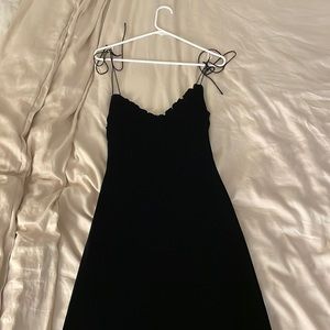 Black reformation velvet midi dress